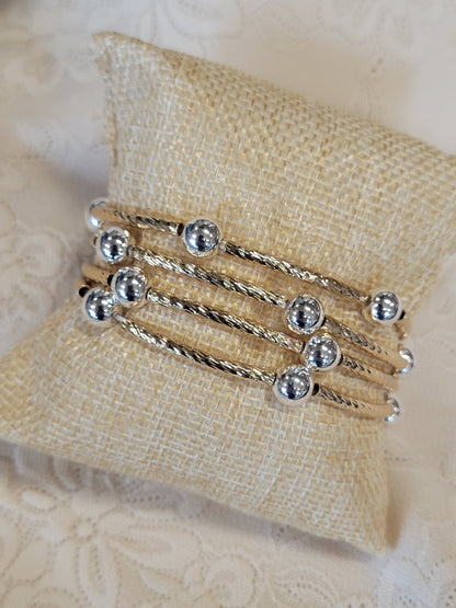 Set of 4 Piping Stretch Bracelet