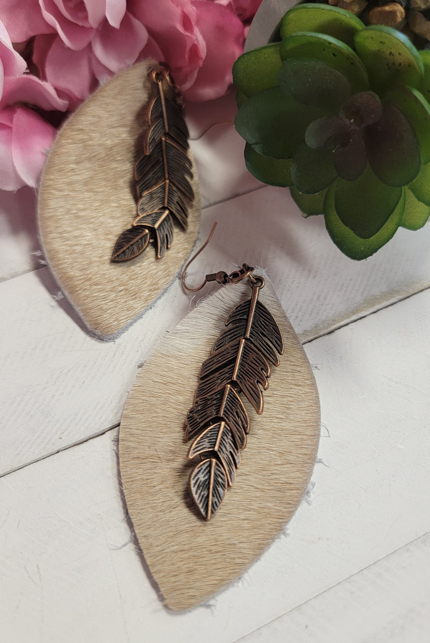 Leather Oval Earrings