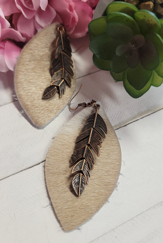 Leather Oval Earrings