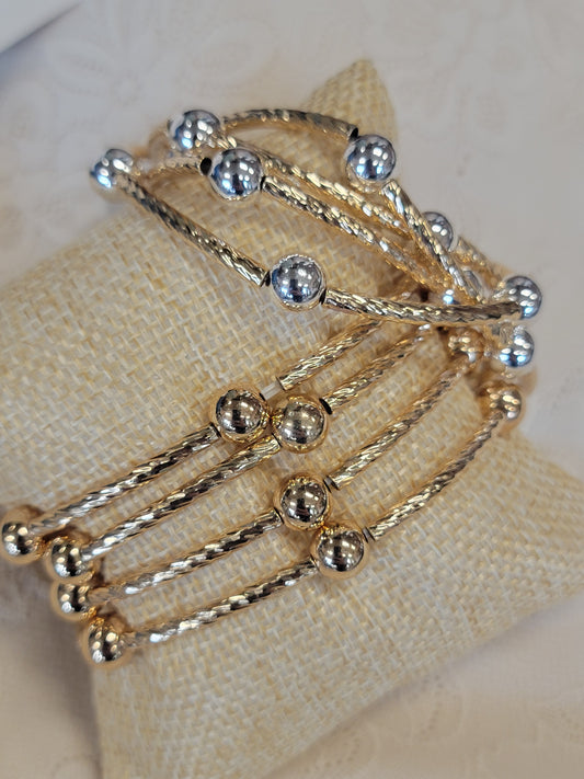 Set of 4 Piping Stretch Bracelet