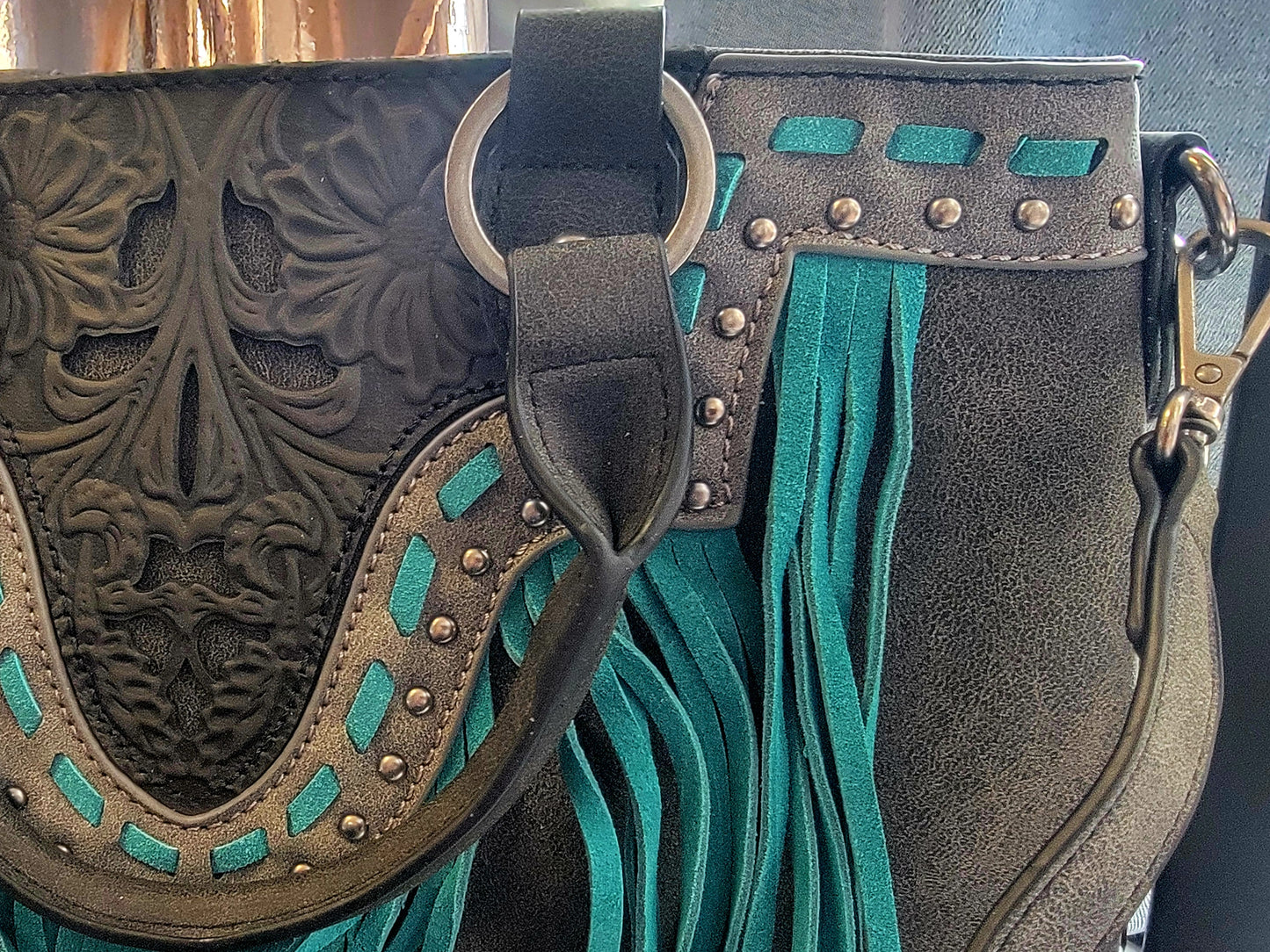 Black Western Tooled Purse