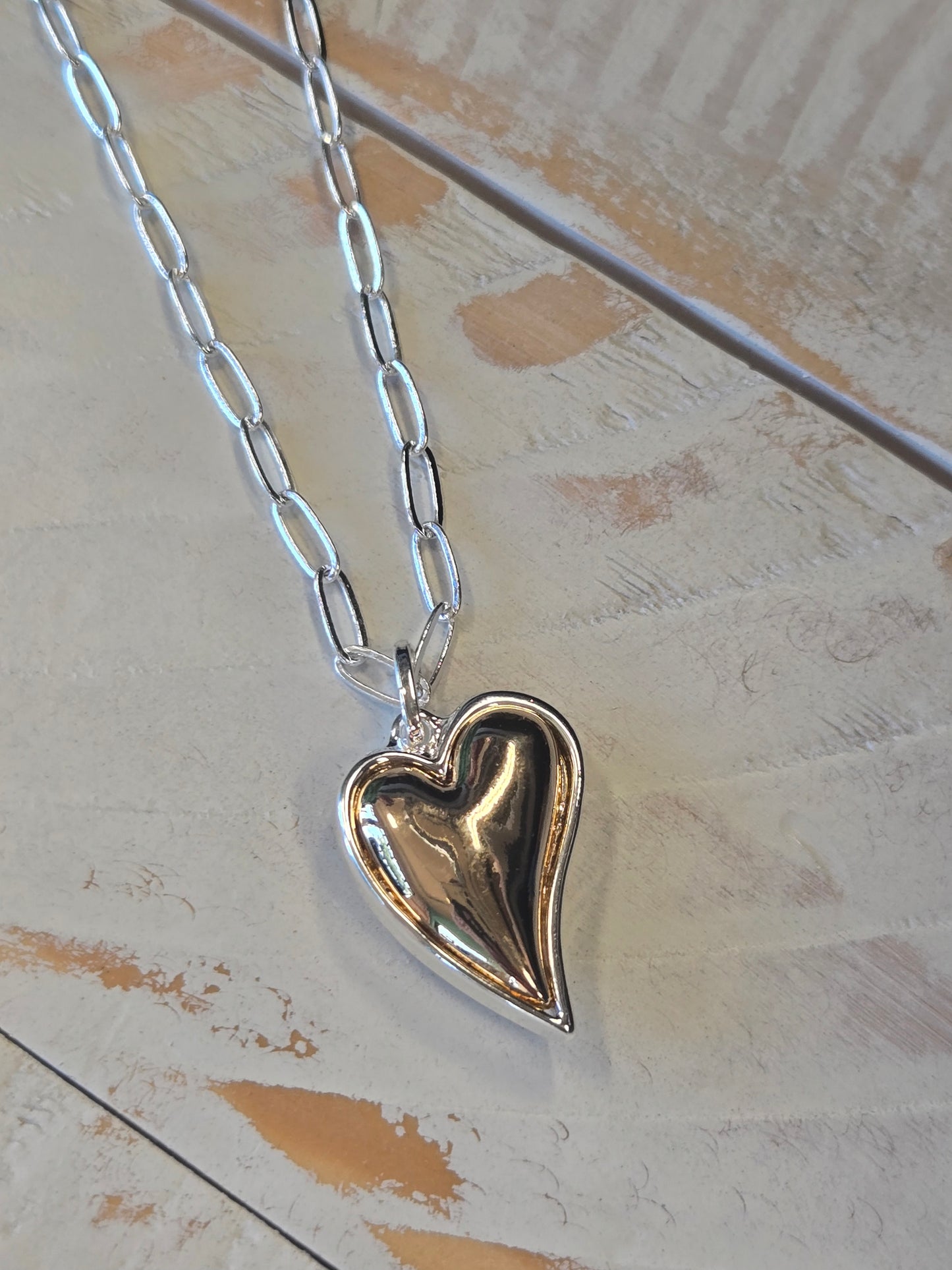 Chain Link Heart Necklace