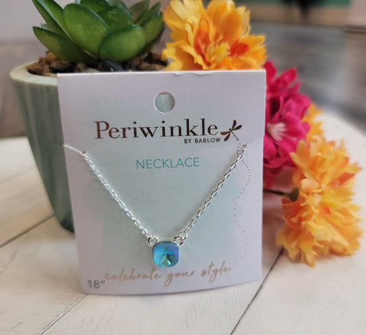 Blue Crystal Pendant Necklace