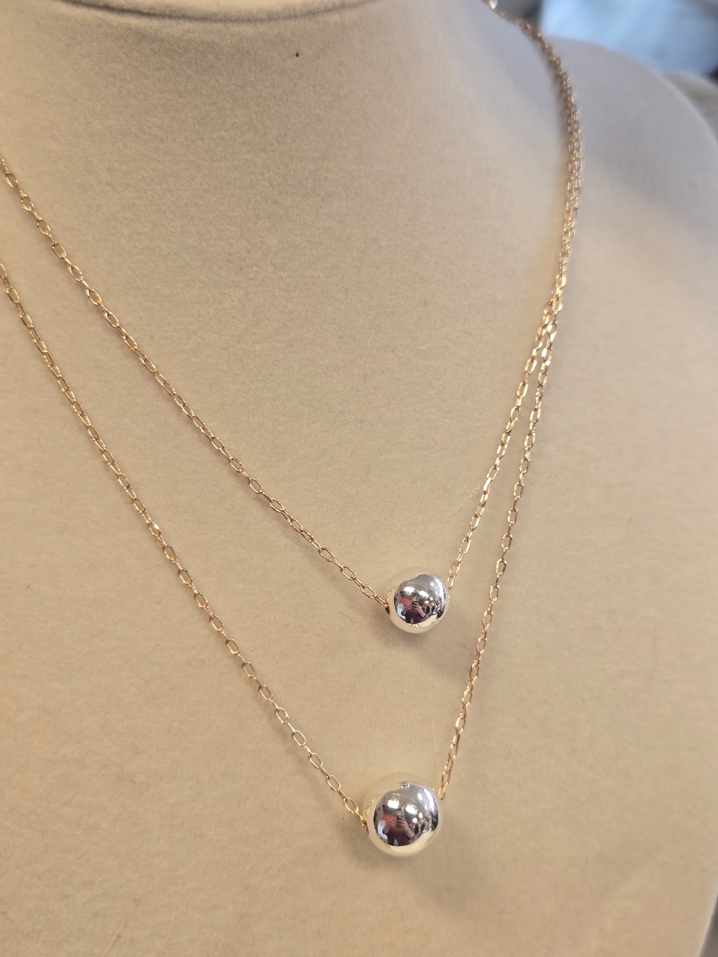 Double Layered Gold and Silver Necklace