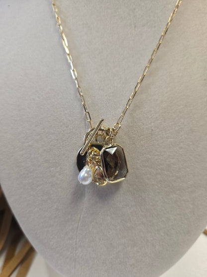 Natural Stone Charm Necklace