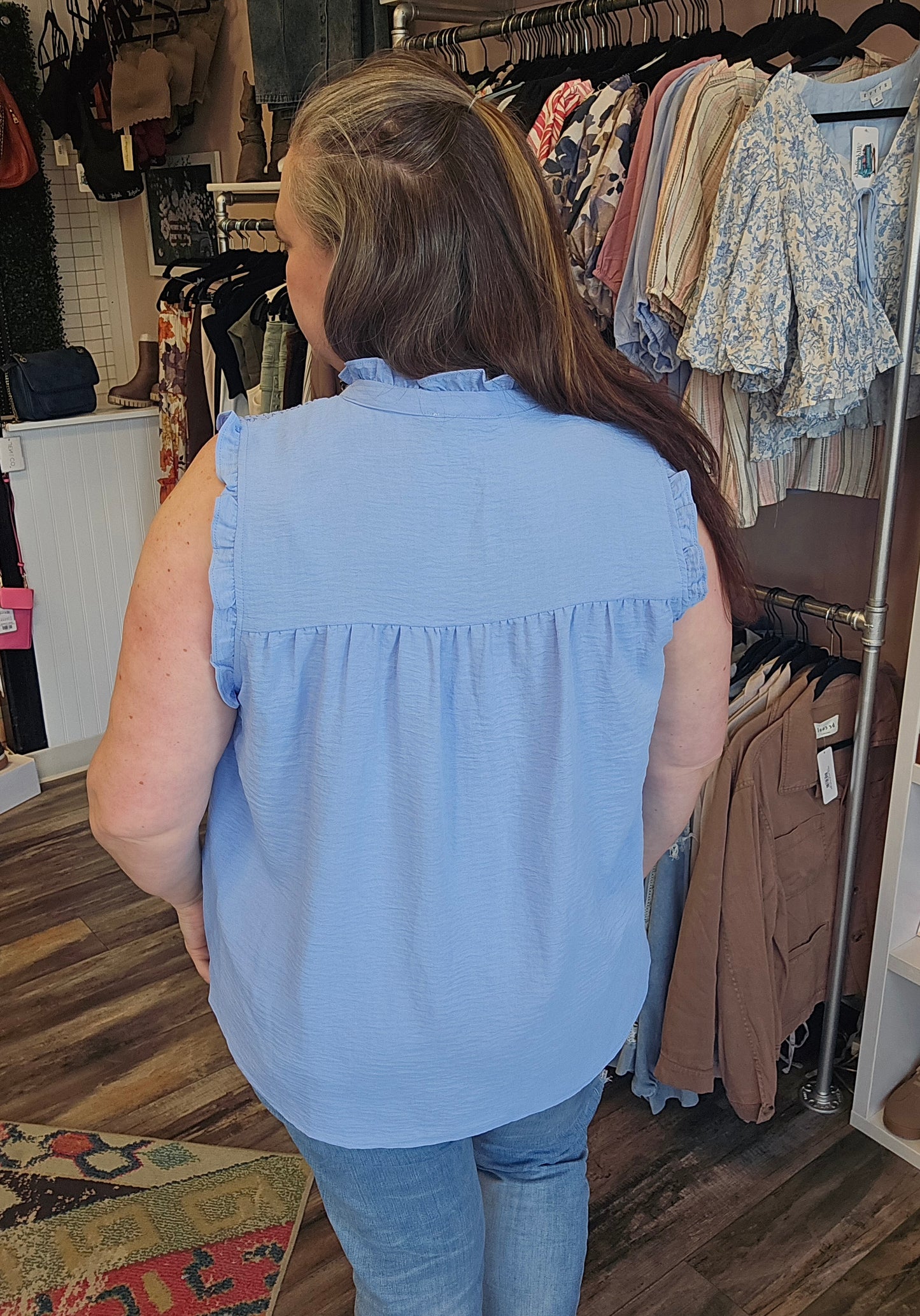 Smocked Ruffle Tank