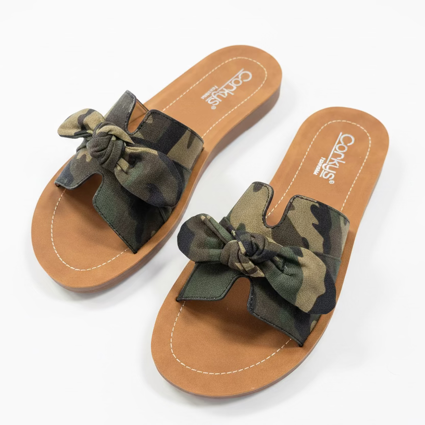 Too Cute Camo Bow Slip On