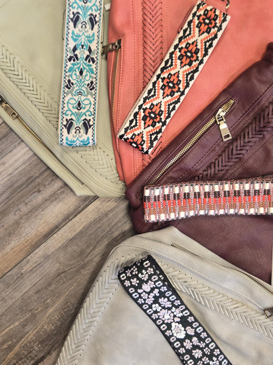 Aris Whipstitch Purse with Guitar Strap