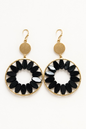 Black Oval Crystal Earrings