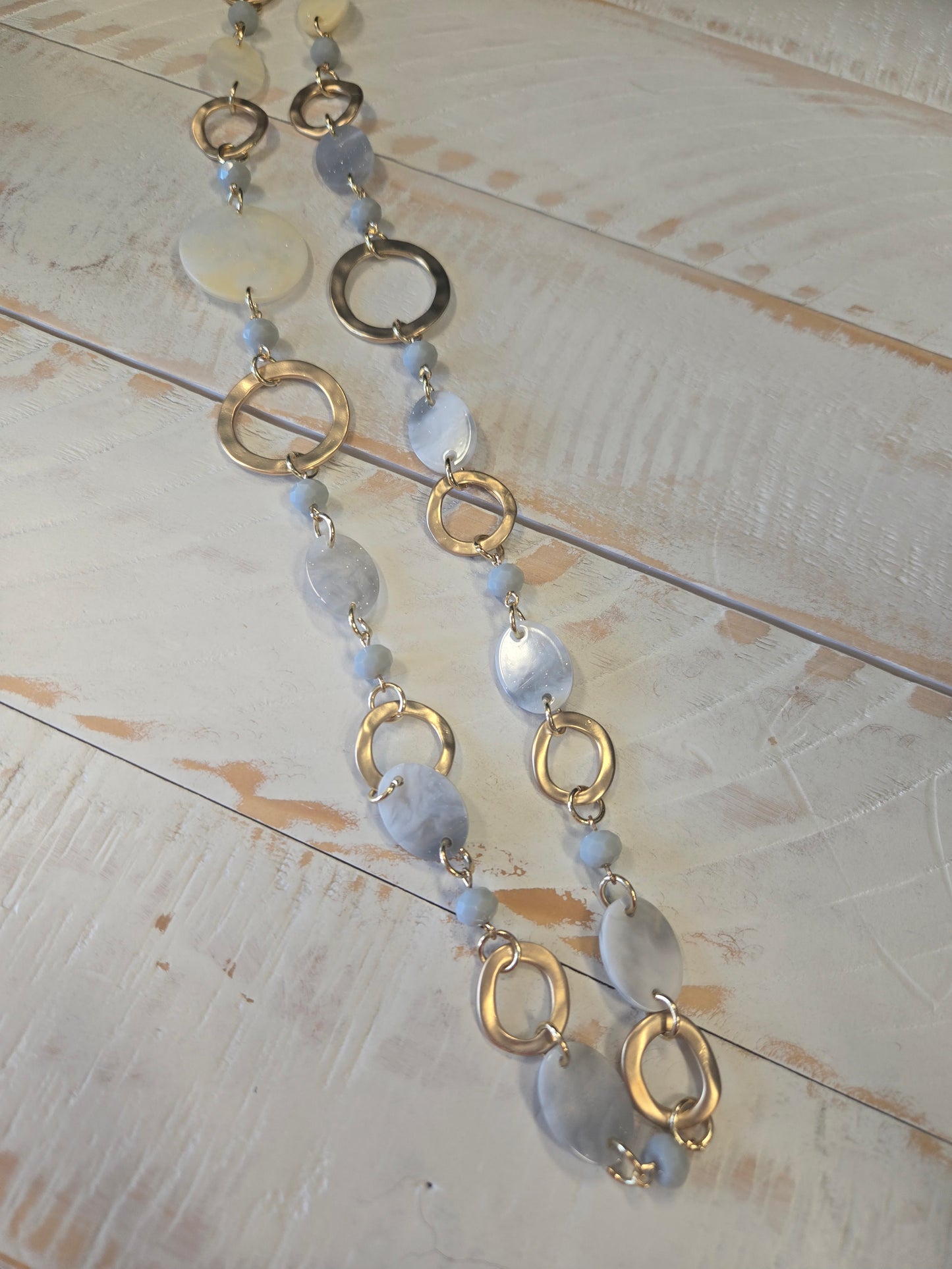 Gold and Grey Circle Necklace
