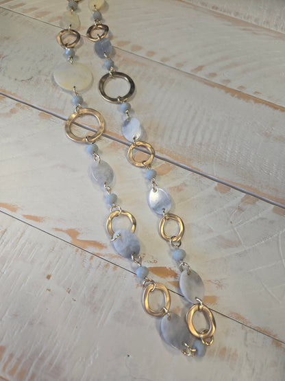 Gold and Grey Circle Necklace
