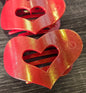 Red Sparkle Heart Large Clip Teleties