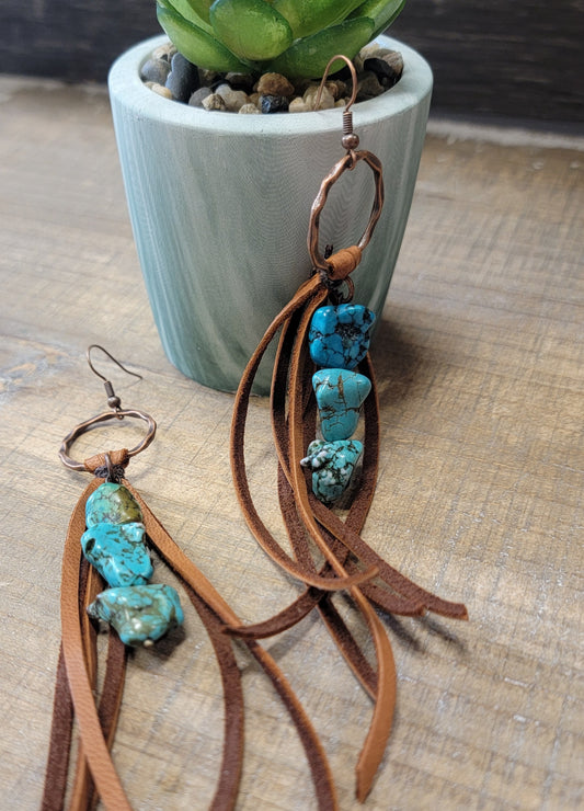 Leather Fringe Earrings