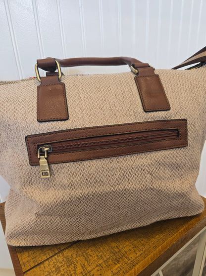 JoJo Two Tone Satchel - Sand/Blue