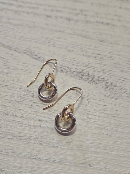 Gold & Silver Metal Link Earrings