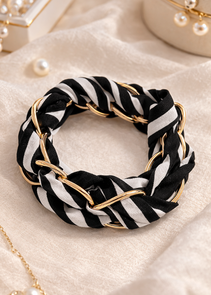 Threaded Gold Chain Tie Bracelet