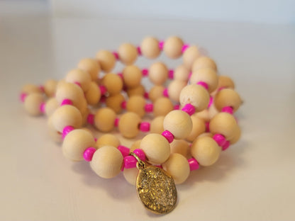 Natural Wood Beaded Set of Bracelet