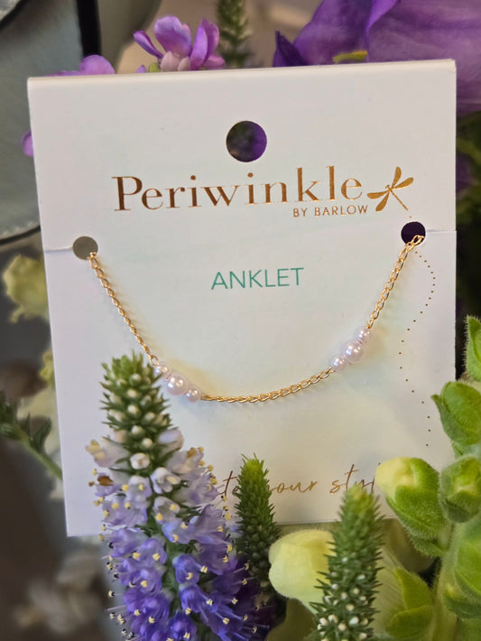 Stationed Peral Anklet