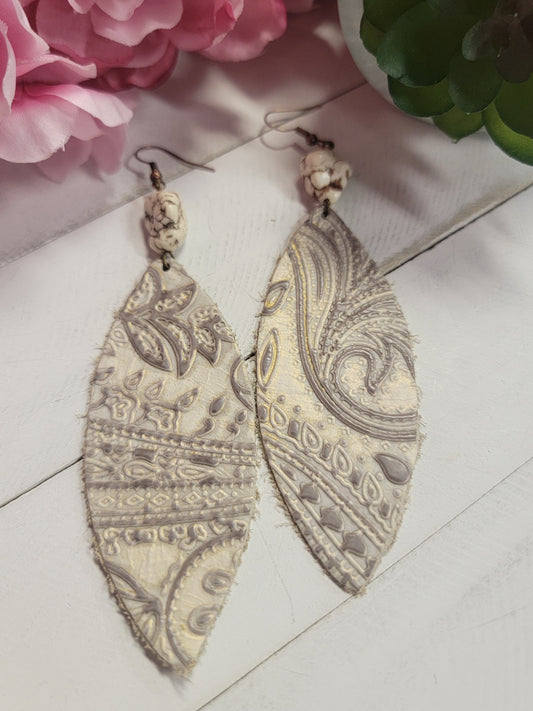 Oyster Paisley Oval Earrings