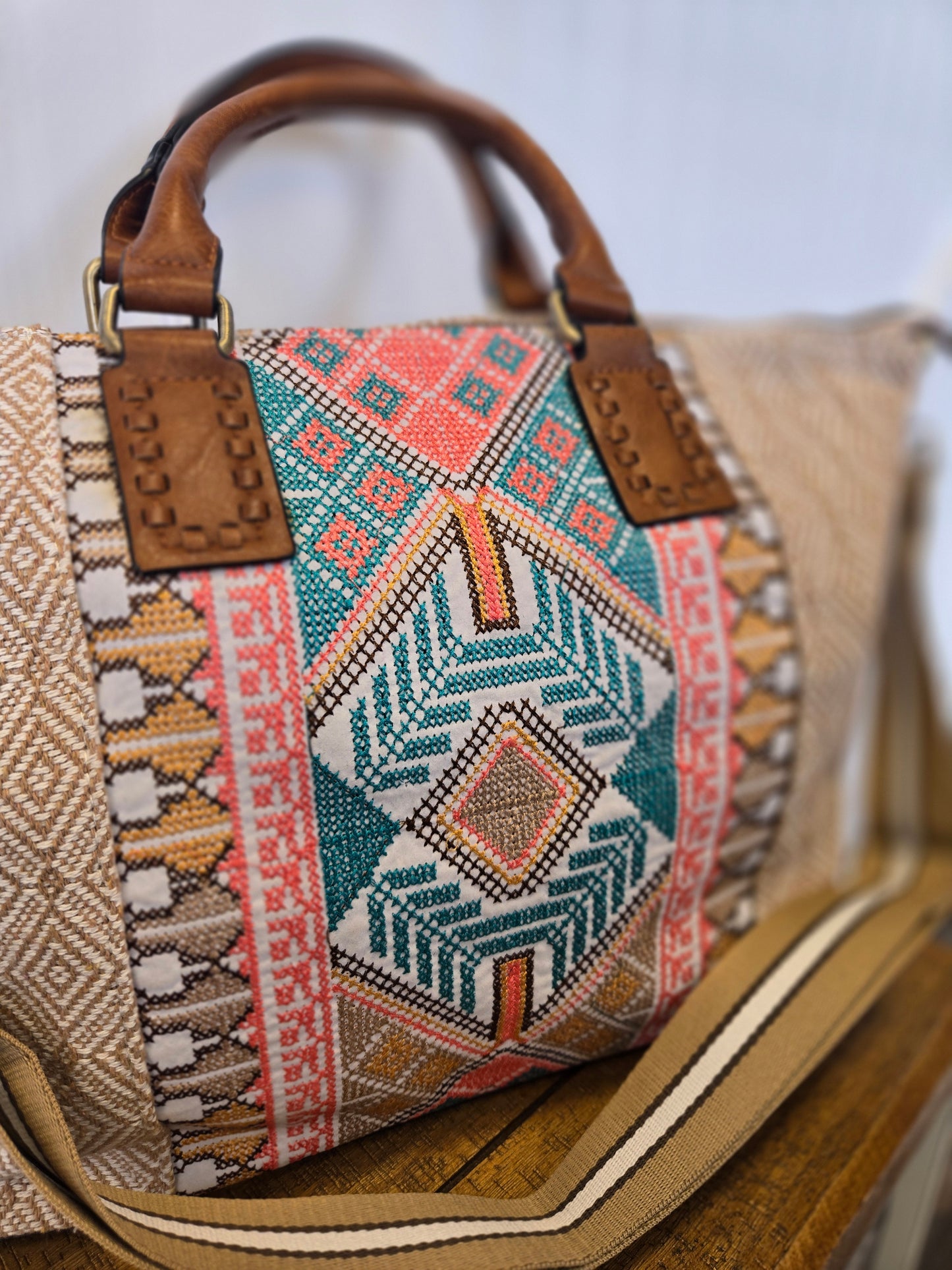 JoJo Two Tone Satchel - Mint/Taupe