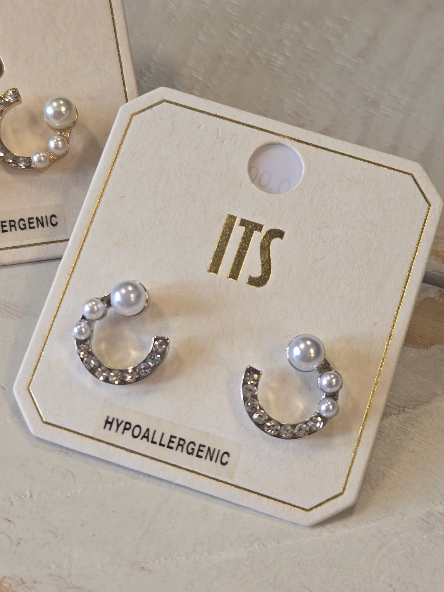 Pearl and Rhinestone Studs