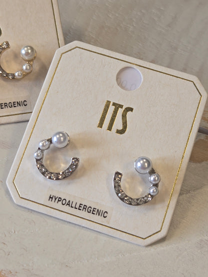 Pearl and Rhinestone Studs