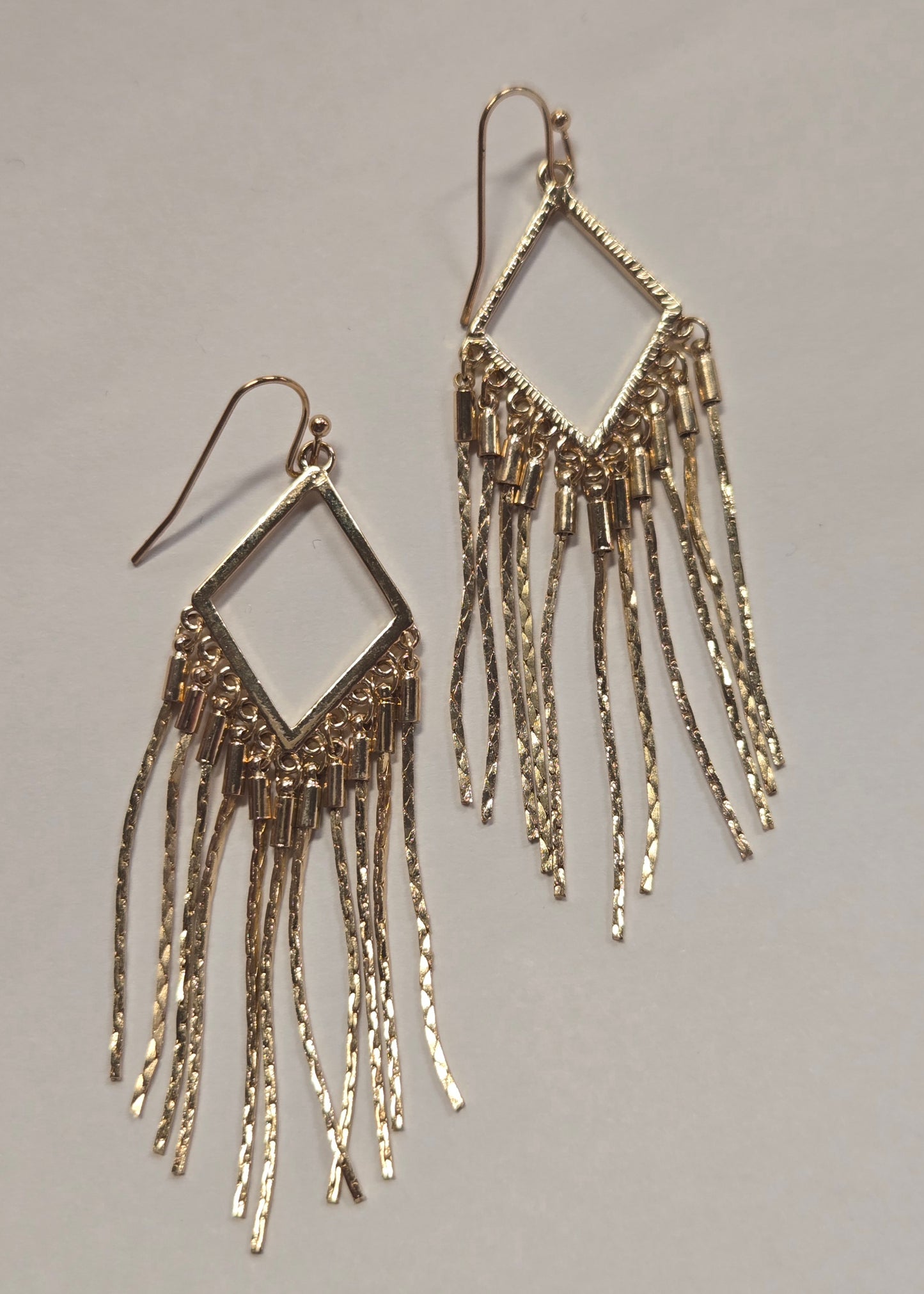 Gold Diamond Tassel Earrings