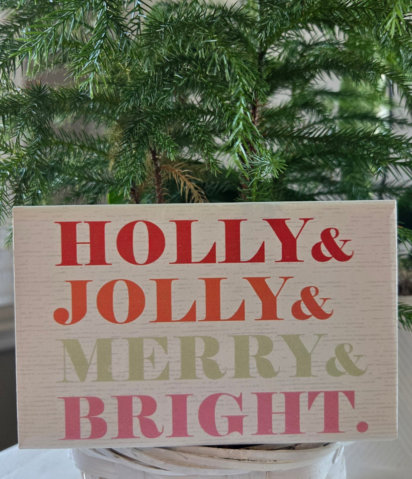 Festive Rectangle Wood Decor