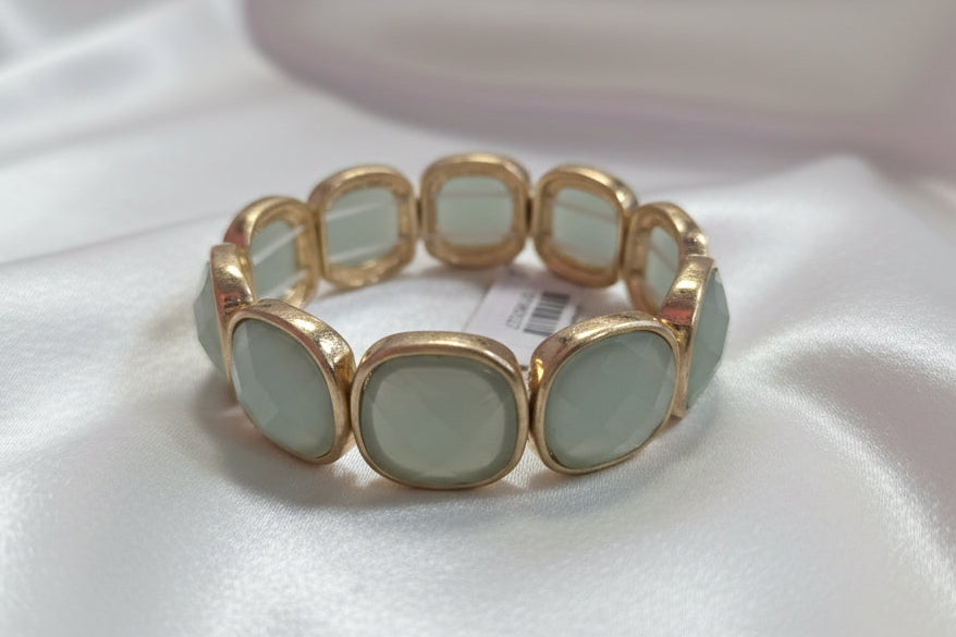 Opal Square Stone Stretch Bracelet