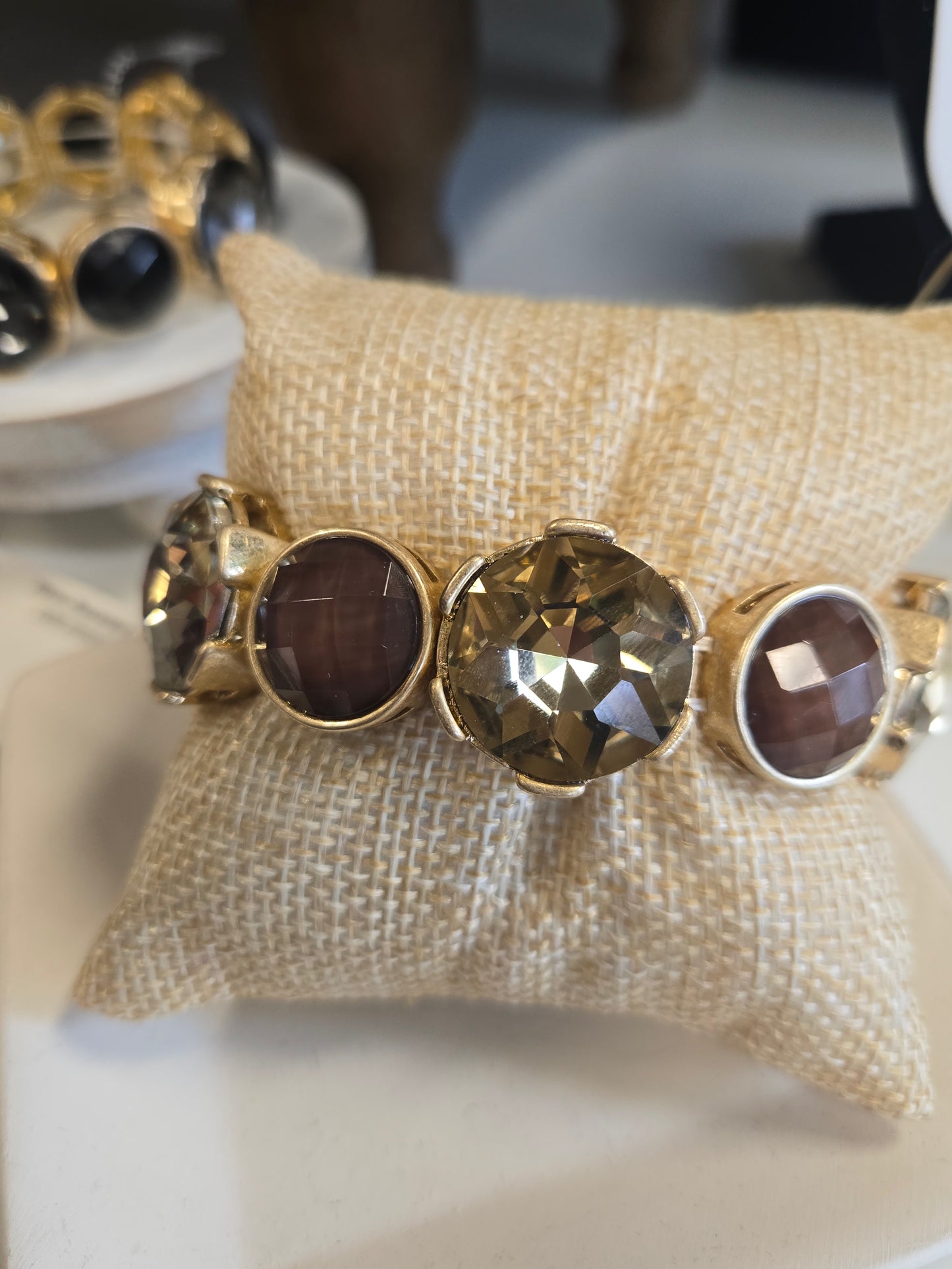 Crystal Gold Stretch Bracelets