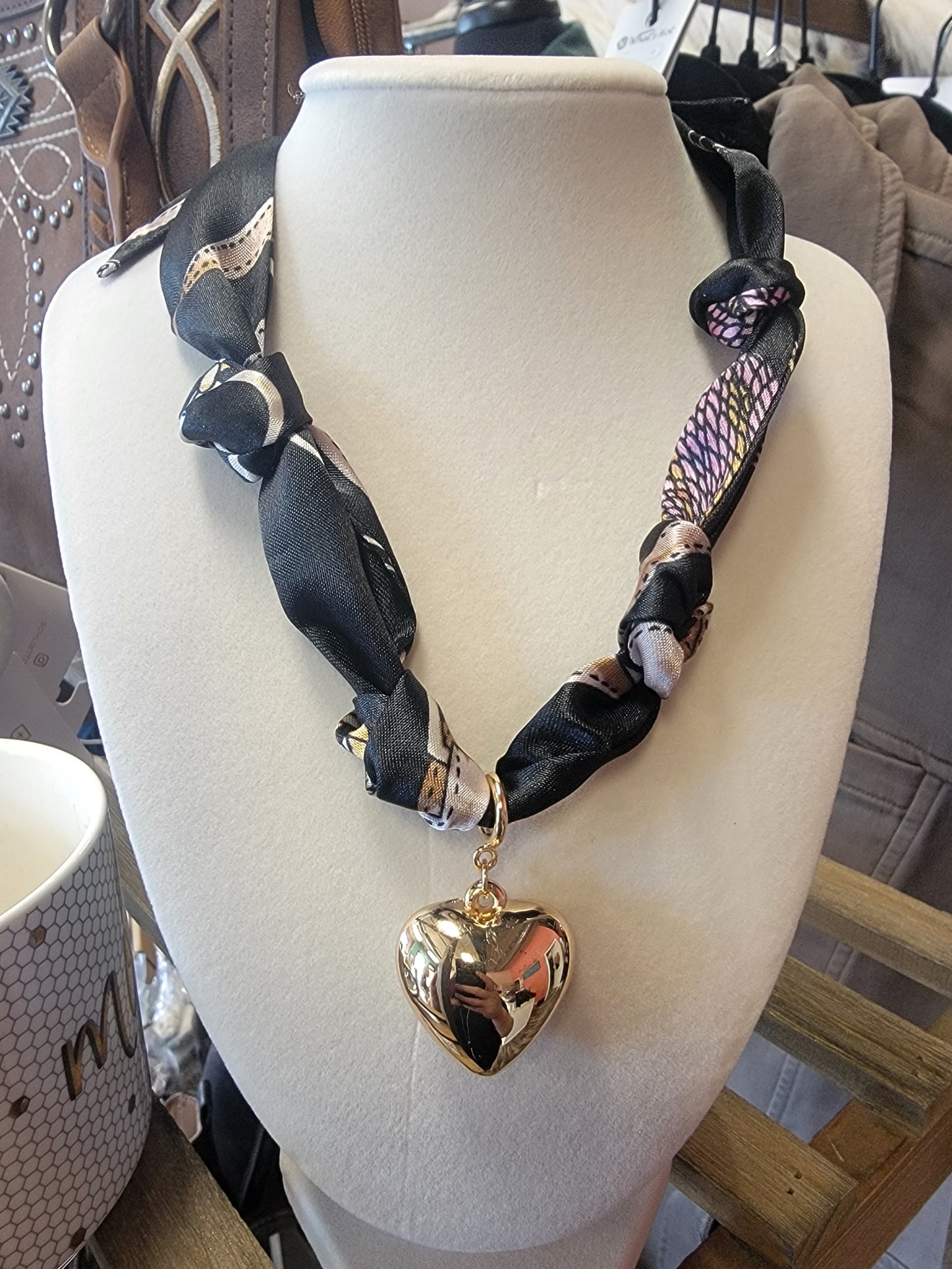 Knotted Silk Scarf Necklace