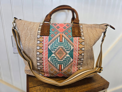 JoJo Two Tone Satchel - Mint/Taupe