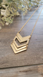 Chevron Metal Pendant Necklace