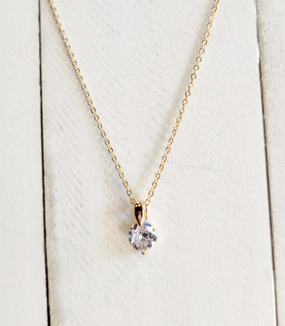 Cubic Zirconia Charm Necklace