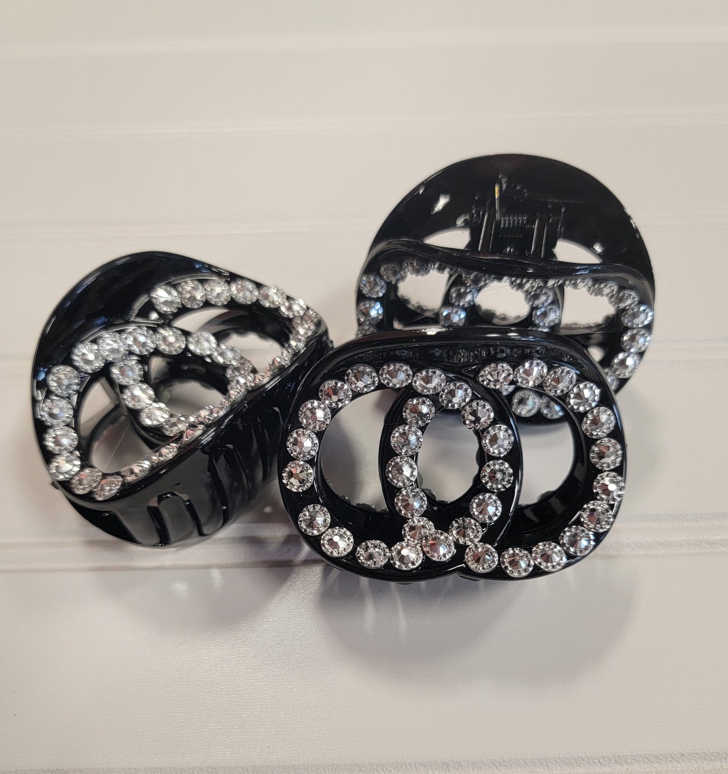Bedazzled Hair Clips-Black