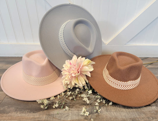 Wide Panama Hat with Thick Woven Band