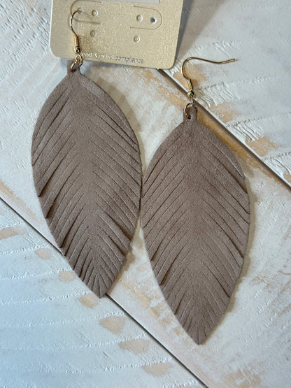 Soft Leather Leaf Earring