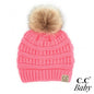 C.C. Baby Knit Beanie with Fur Pom