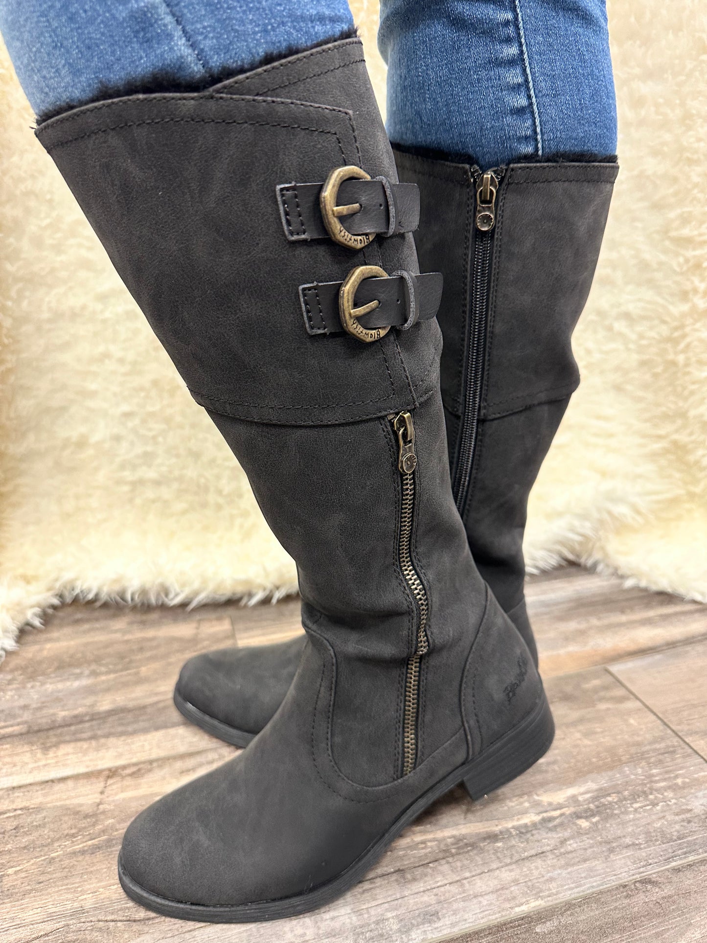 Black Suede Tall Boot