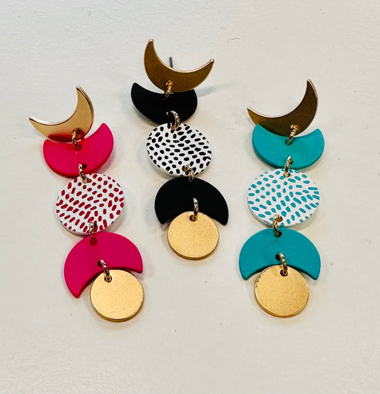 Coated Geometric Drop Earrings