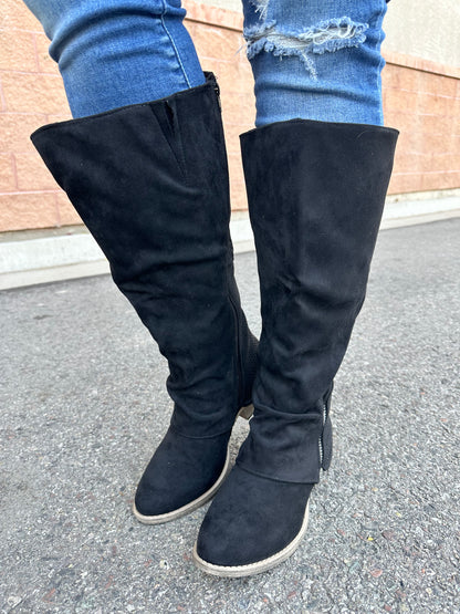 Black True Wide Calf Boot