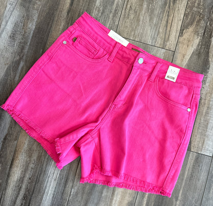 Hot Pink Jamie Frayed Shorts