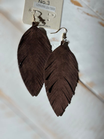 Soft Leather Leaf Earring