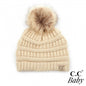 C.C. Baby Knit Beanie with Fur Pom