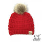 C.C. Baby Knit Beanie with Fur Pom