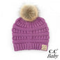 C.C. Baby Knit Beanie with Fur Pom