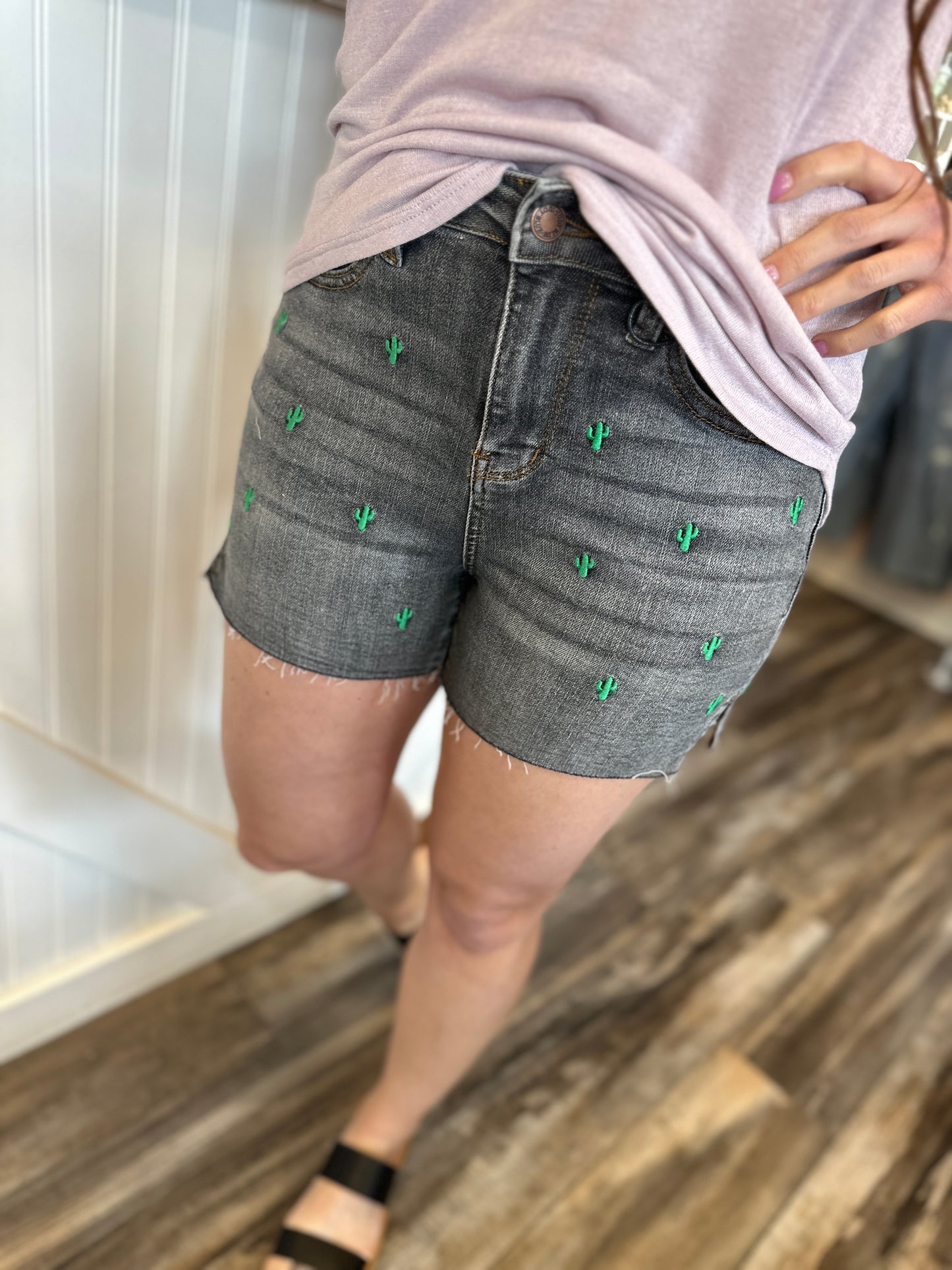 Crystal Cactus Grey Shorts