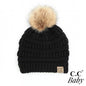 C.C. Baby Knit Beanie with Fur Pom