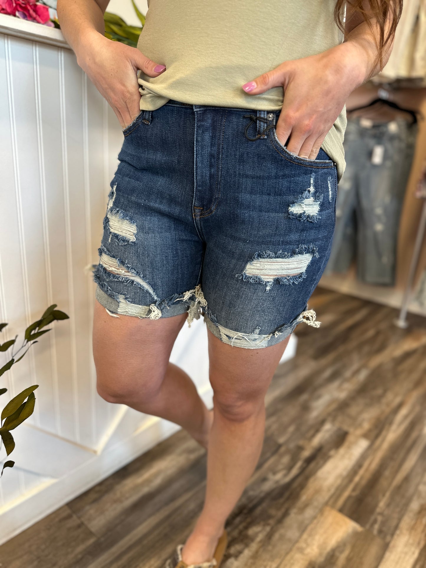 Angel Distressed Cuff Shorts