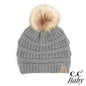 C.C. Baby Knit Beanie with Fur Pom